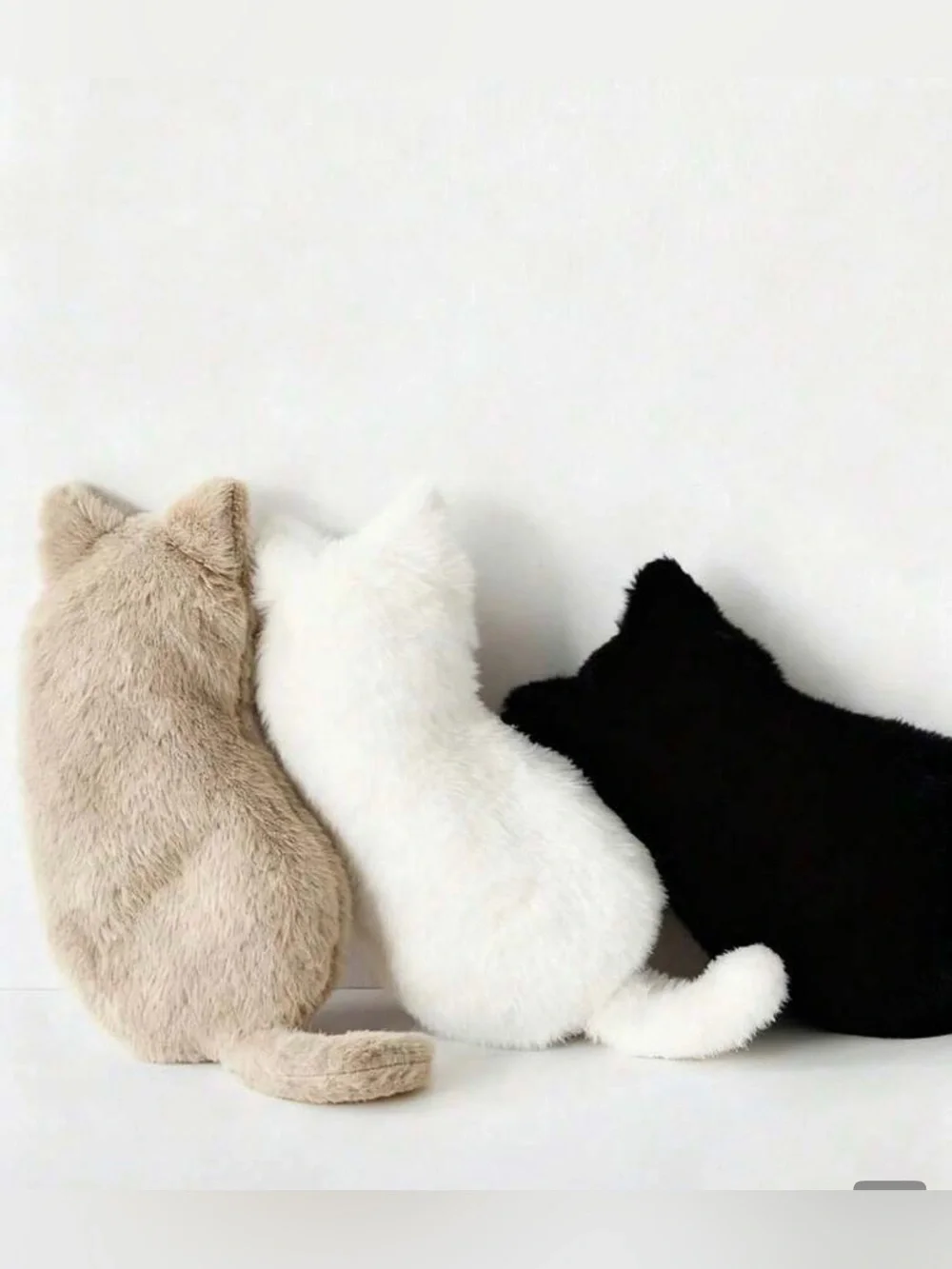 Cat Cosmetic Bag brushes fur kitten shaped makeup pouch travel luggage black Tan